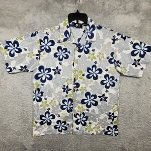 Street Culture Mens Medium Floral Button Up Short‎ Sleeve Shirt